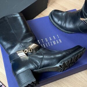 BNWT Stuart Weitzman size 7 black Skiparound Nappa leather boots
